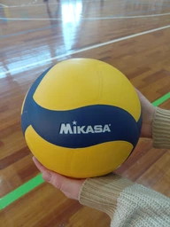 Волейбольный мяч тренировочный для школы спортзала активного отдыха пляжного волейбола игры на площадке улице пляже v300w сине-желтый 18 панелей универсальный для взрослых и детей профессиональный дизайн NE-MIK300W