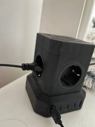 Универсальный сетевой удлинитель RZTK GaN Hub Wireless 65W + 3 USB-A (QC 3.0) + USB-С (PD20W) Black 2 м