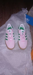 Женские кеды кожаные низкие Adidas Gazelle Bold W ID7056 39.5 (6UK) 24.5 см Cwhite/Cgreen/Magbei (4066756483852)