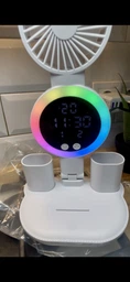 Настольная лампа LED 4 лепестка 3 режима освещения RGB цветная подсветка Подставка для телефона карандашей канцелярии Дуйчик Type-C зарядка светодиодная аккумулятор для учебы чтения и работы Ночник Белая фото от покупателей 1