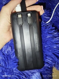 Повербанк умб 20000 mah зі швидкою зарядкою 22.5w fast charging pd та вбудованими 2 кабелями usb type c lightning Torima power delivery bank TRM-1025 для телефону смартфона айпада powerbank зовнішній акумулятор повербанки великої ємності чорний фото від покупців 1