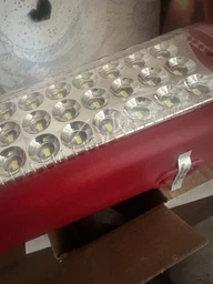 Переносний акумуляторний світлодіодний ліхтар Almina LED 220V світильник з функцією Power Bank Червоний фото від покупців 5