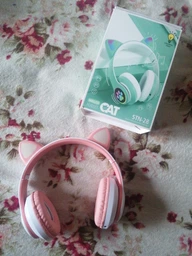 Беспроводные наушники с кошачьими ушками CAT EAR Bluetooth 5.0 + EDR детские наушники, игровые с блютуз гарнитурой и LED подсветкой, розовые VIV-23M фото от покупателей 13