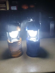 Ліхтар світлодіодний акумуляторний кемпінговий з сонячною панеллю 1W+6LED, переносна портативна складана лампа з функцією Power Bank для дому, дачі, риболовлі та походів Золотистий, CLS-5800T-Gold фото від покупців 3