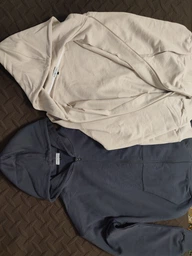 Набор толстовок на молнии с капюшоном женских Ray Premium Loose U0409W-Cream-Navy Blue S 2 шт Бежевый/Темно-синий (RAY2000000046471) фото от покупателей 1