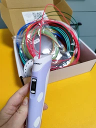 3D-ручка MyRiwell 2 RP100B Blue с Набором Эко Пластика PLA (129 метров) 12 разных цветов и Трафаретами