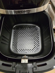Аэрогриль Rainberg RB 2330 4200W аэрофритюрница безмасляная для приготовления без масла с 2 Тенами 8,5 л Серебряная с черным фото от покупателей 7