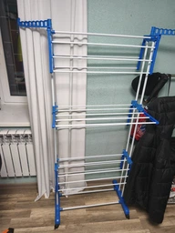 Сушарка для білизни для підлоги Garment Rack With Wheels TM-0035 на 20 кг 3 яруси на колесах фото від покупців 14
