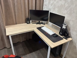 Стіл комп'ютерний кутовий з полицею в стилі Лофт каркас металевий StepLoft Comp-table-162