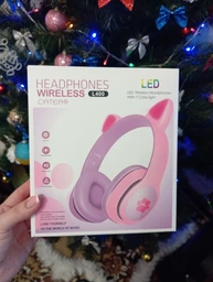 Беспроводные наушники детские ATD CAT EAR L400 с кошачьими ушками LED подсветкой Bluetooth 5.0 microUSB встроенным микрофоном радио Black фото от покупателей 7