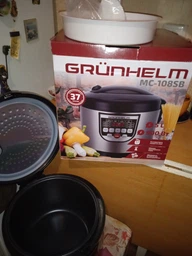 Мультиварка пароварака с LED екраном Grunhelm 900 Вт рисоварка на 10 программ, Черный фото от покупателей 1