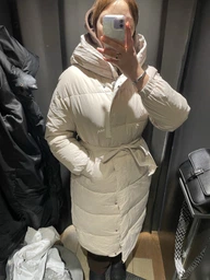 Куртка зимняя длинная женская Aixiaohua 9068 L Коричневая (ROZ6501054813) фото от покупателей 1