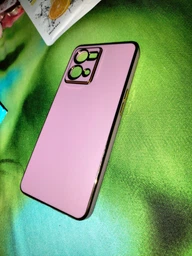 Чохол для Oppo Reno 7 4G глянцевий із захистом камери із золотою окантовкою бузковий