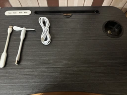 Складной столик трансформер для ноутбука с местом под чашку и 4 входами USB Черный 60х40 см фото от покупателей 1