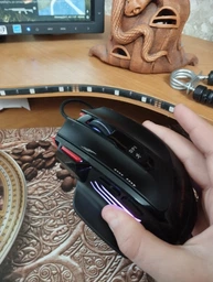 Ігрова комп'ютерна миша провідна JEDEL GM1070 RGB 3200DPI підсвічування black фото від покупців 1