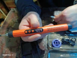 Електричний паяльник з акумулятором LED-дисплей Регулювання нагріву Orange