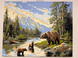 Картина за номерами Ведмедиця і ведмежата ©art_selena_ua 40x50 KHO6630 Ідейка