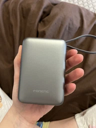 Повербанк 10000 mAh 22.5W Foneng PX115 с LED дисплеем и быстрой зарядкой PD/QC USB-C порт встроенный кабель Type-C lightning универсальный мощный портативный повер банк 10 000 power bank павербанк для телефона iPhone Samsung роутера планшета серый фото от покупателей 16