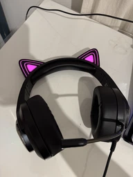 Ігрові дротові навушники Hoco W107 Cute Cat Ear, USB, 3.5mm, 2m, Black-Pink фото від покупців 1