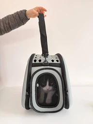 Сумка переноска для кота кошки котят собаки домашних животных до 8 кг с окошком и ремешком на плечо кошачьи сумки для переноски котов кошек маленьких собак черная 42x28x32 см (002169) фото от покупателей 12