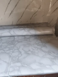Набор самоклеящаяся ПВХ пленка 2 шт по 0,6х3м, HOME DESIGN, интерьерная, водостойкая, для мебели и кухни, цвет светло-серый мрамор фото от покупателей 7