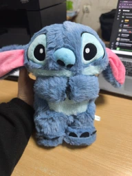 Детская мягкая интерактивная плюшевая игрушка дышащий Стич Stich с подсветкой музыкой и эффектом дыхания, светящаяся, колыбельная цвет синий фото от покупателей 2