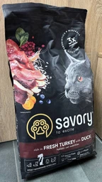 Сухой корм для стерилизованных кошек Savory Adult Cat Steril Fresh Turkey with Duck с индейкой и уткой 2 кг (MLZ9294) фото от покупателей 1