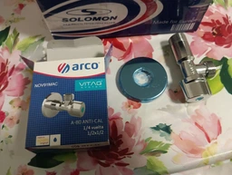 Кран шаровой угловой ARCO 1/2" х 1/2" NOV91MAC металлическая ручка, Кран шаровой угловой ARCO