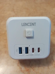 Сетевой фильтр разветвитель тройник 3EU розетки с выключателем + 2USB-C + 2USB-A Lencent PowerCube 4000W/16A Белый