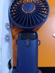 Вентилятор N15 акумуляторний, 1800mAh, портативний, ручний, з підставкою під телефон, Type-C, 2.5W, 3.5-7h, Blue фото від покупців 2