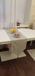 Дорожка (раннер) для обеденного или кухонного стола, рогожка, 100% хлопок, Рисунок под серый лен, 40см*170см.