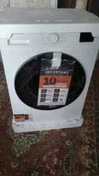 Стиральная машина Indesit фронтальная, 6кг, 1200, A+++, 44.6см, дисплей, пар, инвертор, люк черный, белый