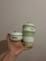 Складной стакан силиконовый Collapsible Coffee Cup 350 мл Серый