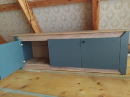 Тумба під телевізор Еверест Нордік ТВ-1500 Графіт + Дуб крафт золотий 150х37, 8х53 см фото від покупців 2