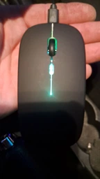 Мышь беспроводная мышка бесшумная двухрежимная bluetooth usb 2.4g оптическая для макбука ПК ноутбука мак компьютера и планшета аккумуляторная 2в1 с rgb подсветкой и индикатором уровня заряда черная сенсорная точная эргономичная 3 режима dpi фото от покупателей 3