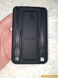 УМБ Павербанк 10000 mAh PD 22.5W Міні, Villini бездротова магнітна зарядка 15W Magsafe, швидка зарядка 3.0 PD, для айфона, телефона, роутера, вбудовані кабелі Lightning, Type-C , V-0017 фото від покупців 6