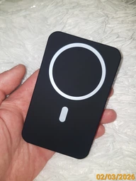 УМБ Павербанк 10000 mAh PD 22.5W Міні, Villini бездротова магнітна зарядка 15W Magsafe, швидка зарядка 3.0 PD, для айфона, телефона, роутера, вбудовані кабелі Lightning, Type-C , V-0017 фото від покупців 5