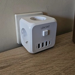 Сетевой фильтр разветвитель тройник 3EU розетки с выключателем + 2USB-C + 2USB-A Lencent PowerCube 4000W/16A Белый фото от покупателей 3