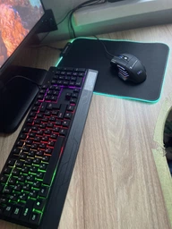 Игровой набор 2в1 проводная клавиатура с цветной подсветкой + оптическая мышка UKC, клавиатура с мышкой для ПК и ноутбука Черная ART-4958-Black