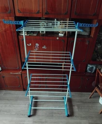Сушарка для білизни для підлоги Garment Rack With Wheels TM-0035 на 20 кг 3 яруси на колесах фото від покупців 10