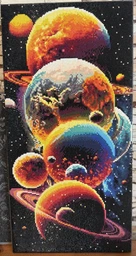 Алмазная мозаика на подрамнике ColorArt 30x60 Планеты TSP1304 + Подарок лак для покрытия
