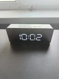 Часы настольные электронные зеркальные Losso Premium с LED подсветкой (белые), будильник фото от покупателей 1