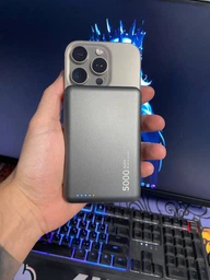 Магнітний повербанк 5000 mah 20W Qinetiq P5 aluminium powerbank magsafe 3 в 1 для епл apple айфона iphone 12 13 14 15 16 17 і apple watch бездротовий портативний магсейф магнітна бездротова зарядка універсальна павер банк максейв Titan фото від покупців 5