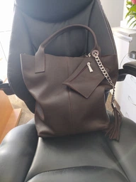 Сумка шоппер жіноча з натуральної шкіри містить формат А-4 ARTiS Bags 970 4222 темно-бежева фото від покупців 2