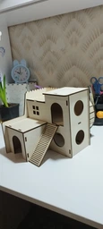 Домик DecorWood для хомяка с колесом 21х21х21см фото от покупателей 1