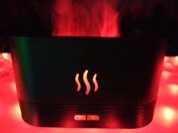Аромадифузор зволожувач повітря з ефектом вогню та LED підсвічуванням Flame Aroma Diffuser, з резервуаром для ефірної олії, чорний фото від покупців 3