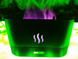 Аромадифузор зволожувач повітря з ефектом вогню та LED підсвічуванням Flame Aroma Diffuser, з резервуаром для ефірної олії, чорний фото від покупців 1