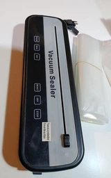 Вакуумный упаковщик для дома кухни с ножом резаком Vacuum Sealer вакууматор для еды продуктов питания сухих и влажных овощей и мяса прибор для упаковки пищи вакуумные упаковщики комплект гофрированные пакеты 10 шт HZ-001 фото от покупателей 3
