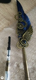 Перова ручка для каліграфії Blue Peacock подарунковий набір 5 різних чорнил підставка з печаткою Синій (М1730226) фото від покупців 2
