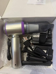 Пылесос автомобильный Серый с фиолетовым 15 kPa 6000 mAh 3-в-1 с функцией выдува и вакууматора